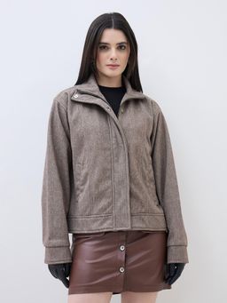 ELLE - Blended Full Sleeves Bomber Jacket