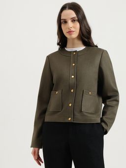 United Colors of Benetton - Suede Full Sleeves Bomber Jacket