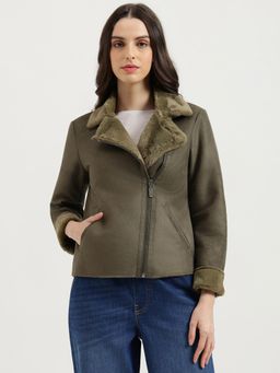United Colors of Benetton - Suede Full Sleeves Bomber Jacket