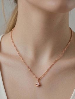 Miss Highness - 925 Sterling Silver Knot Pendant Necklace with White Stone for Women