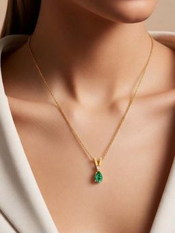 Miss Highness - 925 Sterling Silver Green Stone Necklace Women Green