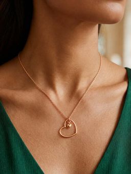 Miss Highness - 925 Sterling Silver Heart Pendant Necklace Women Rose Gold