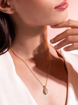 Miss Highness - 925 Sterling Silver Heart Pendant Necklace with White Stone for Women