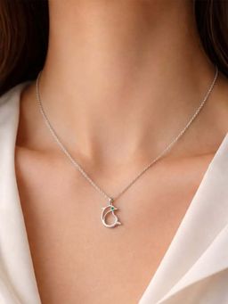Miss Highness - 925 Sterling Silver Dolphin Pendant Necklace Women Blue