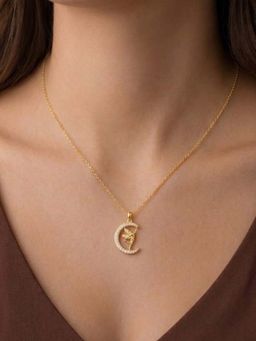 Miss Highness - 925 Sterling Silver Pendant Necklace for with White Stone for Women