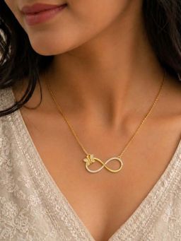 Miss Highness - 925 Sterling Silver Infinity Pendant Necklace with White Stone for Women