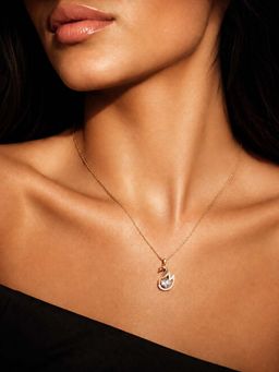 Miss Highness - 925 Sterling Silver Swan Heart Necklace with White Stone for Women