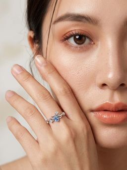 Miss Highness - 925 Sterling Silver Blue Stone Ring Women Blue