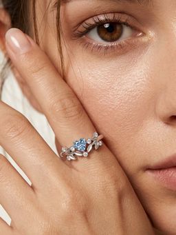 Miss Highness - 925 Sterling Silver Heart Promise Ring Women Blue