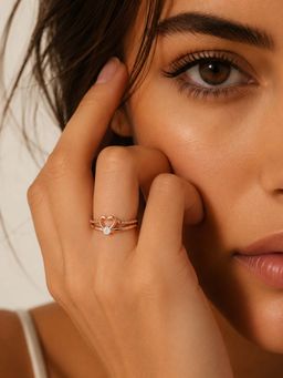 Miss Highness - 925 Sterling Silver Heart Promise Ring with White Stone for Women