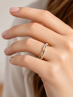 Miss Highness - 925 Sterling Silver Infinity Ring with White Stone for Women