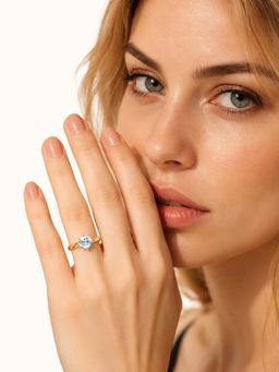 Miss Highness - 925 Sterling Silver Solitaire Ring with White Stone for Women