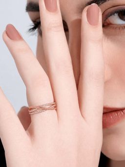 Miss Highness - 925 Sterling Silver Eternity Ring with White Stone for Women