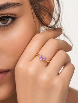 Miss Highness - 925 Sterling Silver Princess Cut Ring Women Purple