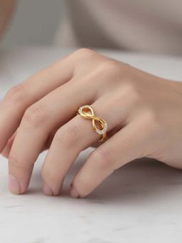 Miss Highness - 925 Sterling Silver Infinity Ring with White Stone for Women