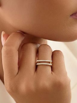 Miss Highness - 925 Sterling Silver Open Ring for with White Stone for Women