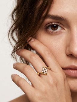 Miss Highness - 925 Sterling Silver Cluster Ring with White Stone for Women
