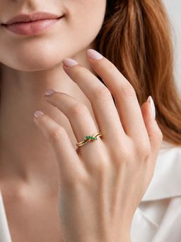Miss Highness - 925 Sterling Silver Infinity Ring Women Green