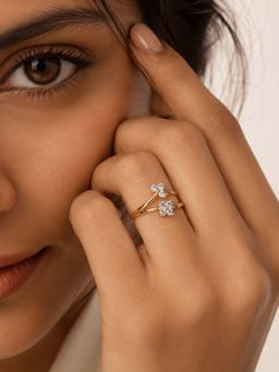 Miss Highness - 925 Sterling Silver Floral Ring for with White Stone for Women