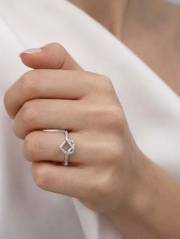 Miss Highness - 925 Sterling Silver Infinity Heart Ring with White Stone for Women