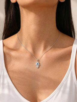 Miss Highness - 925 Sterling Silver Evil Eye Pendant for Women Blue