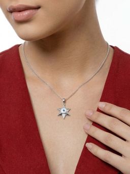 Miss Highness - 925 Sterling Silver Evil Eye Pendant for Women Blue