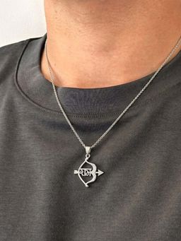 Miss Highness - 925 Sterling Silver Ram Pendant with White Stone for Men