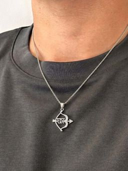 Miss Highness - 925 Sterling Silver Ram Pendant Necklace with White Stone for Men