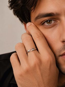 Miss Highness - 925 Sterling Silver Heart Promise Ring Men