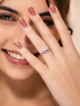 Miss Highness - 925 Sterling Silver Infinity Heart Promise Ring with White Stone for Women