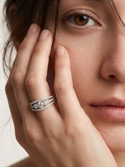 Miss Highness - 925 Sterling Silver Eternity Ring with White Stone for Women