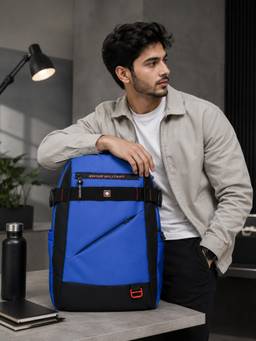 Swiss Military - Unisex Brand Logo Backpack - Blue