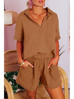 Errabelly - Chestnut Crinkle Textured Co-Ord Set