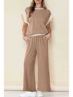 Errabelly - Women Brown Crew Neck Co-Ord Set