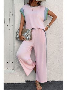 Errabelly - Women Pink Crew Neck Co-Ord Set