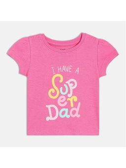 MINI KLUB - Pink Knit Cap Sleeve Typography Print Knit Top