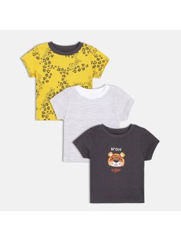 MINI KLUB - Knit Short Sleeve Printed Multi Color T-shirt (Pack of 3)