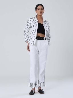 Shibui - White Platinum Blazer with Pant (Set of 2)