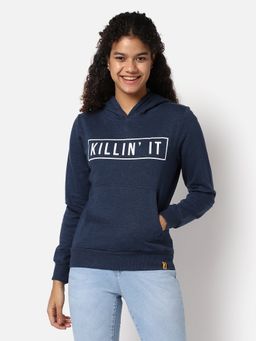 PINACOLADA - Womens Printed Hoodie Sweatshirt Blue