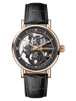 Ingersoll - Mens The Herald Watch Skeleton Dial & Black Leather Strap - I00403B
