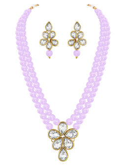 Peora - Purple Crystal Beads Studded Jewellery Set