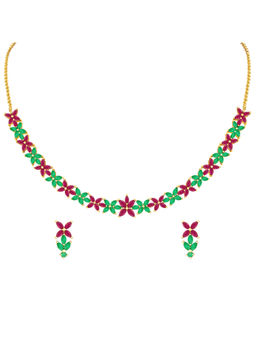 Peora - Multi-Color Stone Studded Choker Jewellery Set