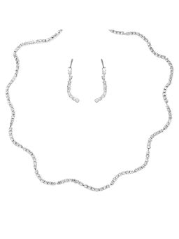 Peora - Silver Plated Cubic Zirconia Studded Jewellery Set