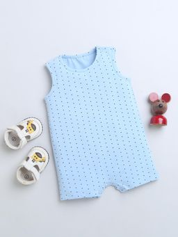 Nino Bambino - Organic Cotton Sleeveless Half Romper - Blue