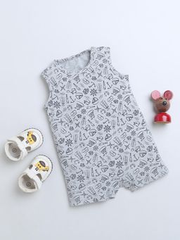 Nino Bambino - Organic Cotton Sleeveless Half Romper - Grey