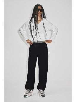 H&M - Women Black Relaxed Fit Nylon Sports Track Pants