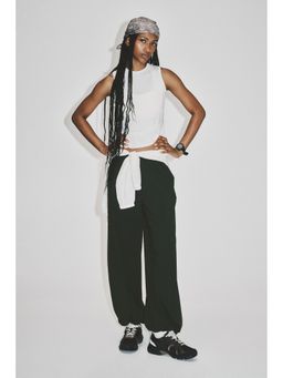 H&M - Women Green Relaxed Fit Nylon Sports Track Pants