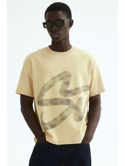 H&M - Men Yellow Regular Fit Printed Cotton T-Shirt