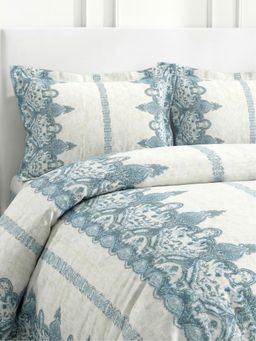 the White Moss - Pure Cotton King Size Bedsheet Set With 2 Pillow Covers