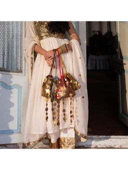 House of Turquoise - Selene Potli - Coffee Brown